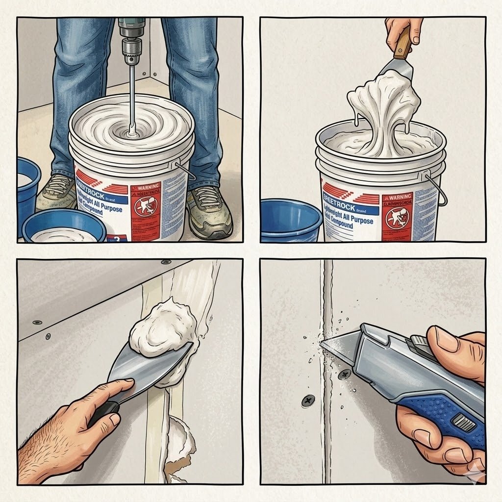 taping steps joint compound types